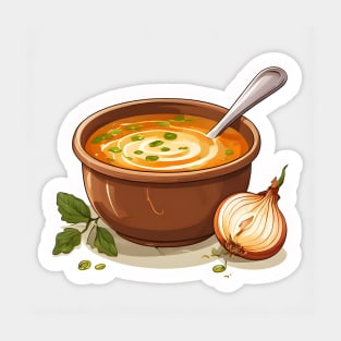 Savory Simplicity: Onion Soup Illustration Sticker